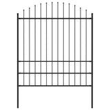 Vidaxl Garden Fence con Spears Top (1,75-2) x1,7 m in acciaio nero