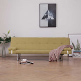 Vidaxl slaapbank met twee kussens polyester groen