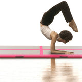 Vidaxl gymnastikkmatte med pumpe oppblåsbar 400x100x10 cm PVC rosa