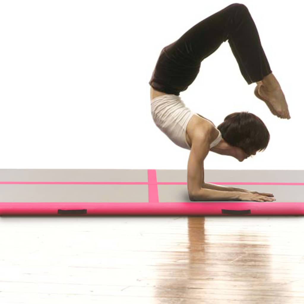 Mat de gymnastique Vidaxl avec pompe gonflable 500x100x10 cm PVC rose