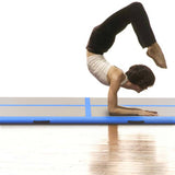 Vidaxl gymnastiekmat met pomp opblaasbaar 500x100x10 cm pvc blauw