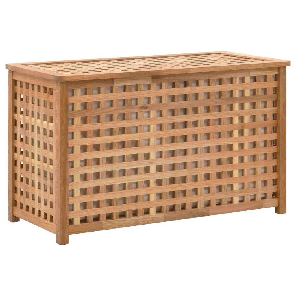 Vidaxl Laundry Basket 77.5x37.5x46.5 cm Legno di noce solido