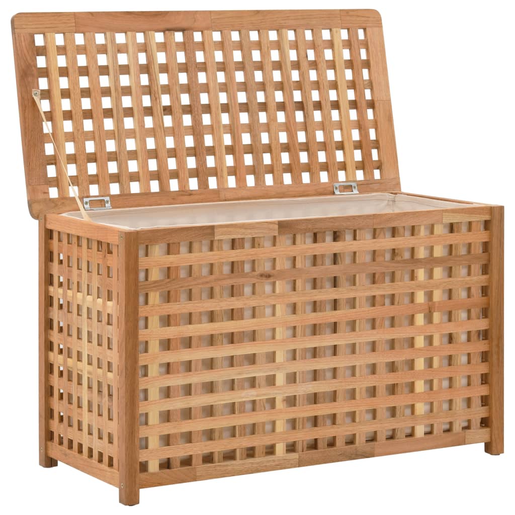 Vidaxl Laundry Basket 77.5x37.5x46.5 cm Legno di noce solido