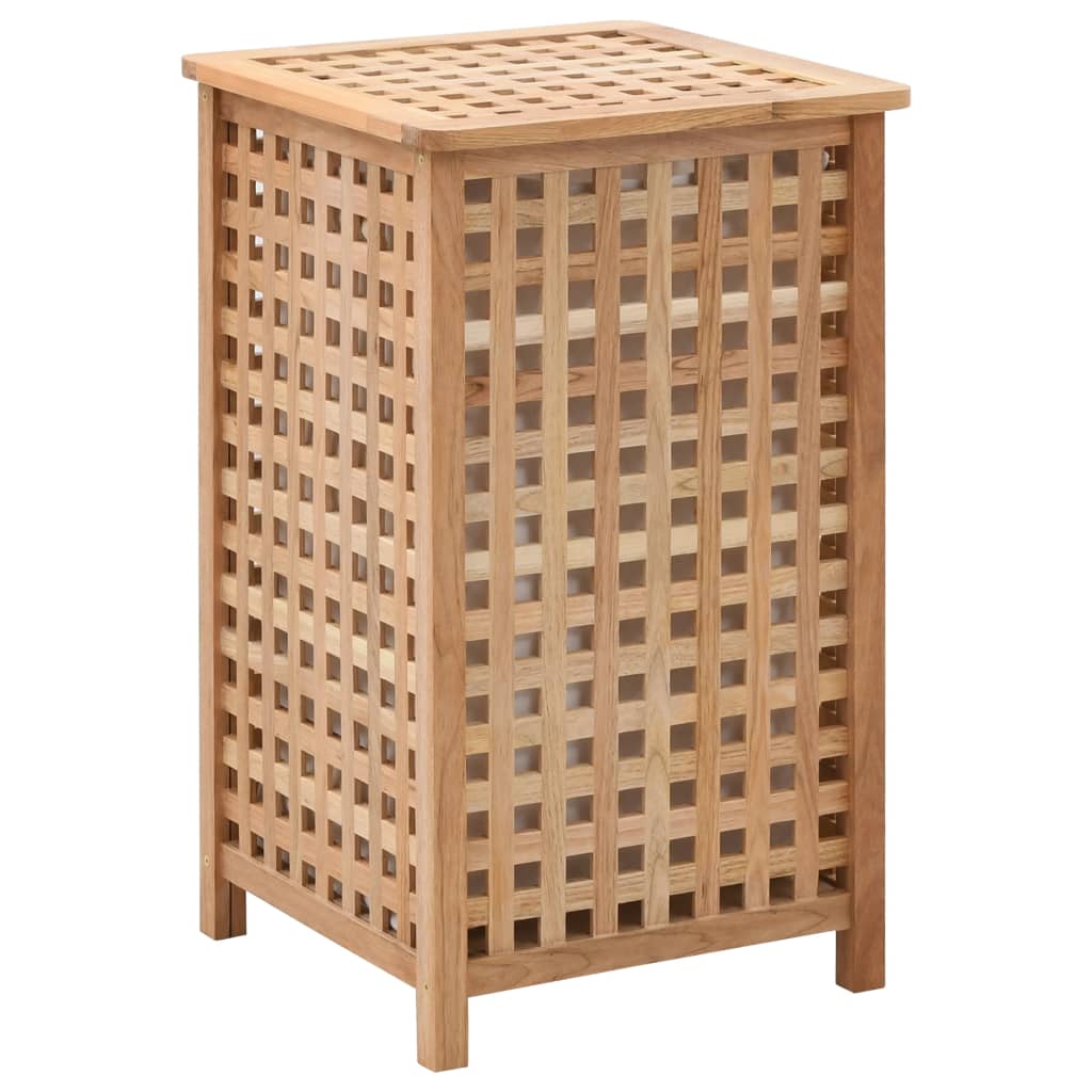 Cesta de lavandería Vidaxl 39x39x65 cm de madera de nogal sólida