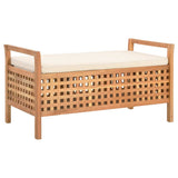 Vidaxl opbergbankje 93x49x49 cm massief walnotenhout