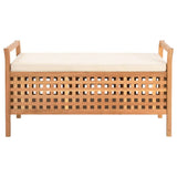 Vidaxl opbergbankje 93x49x49 cm massief walnotenhout