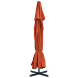 Vidaxl parasol med bærbar base terracotta lys