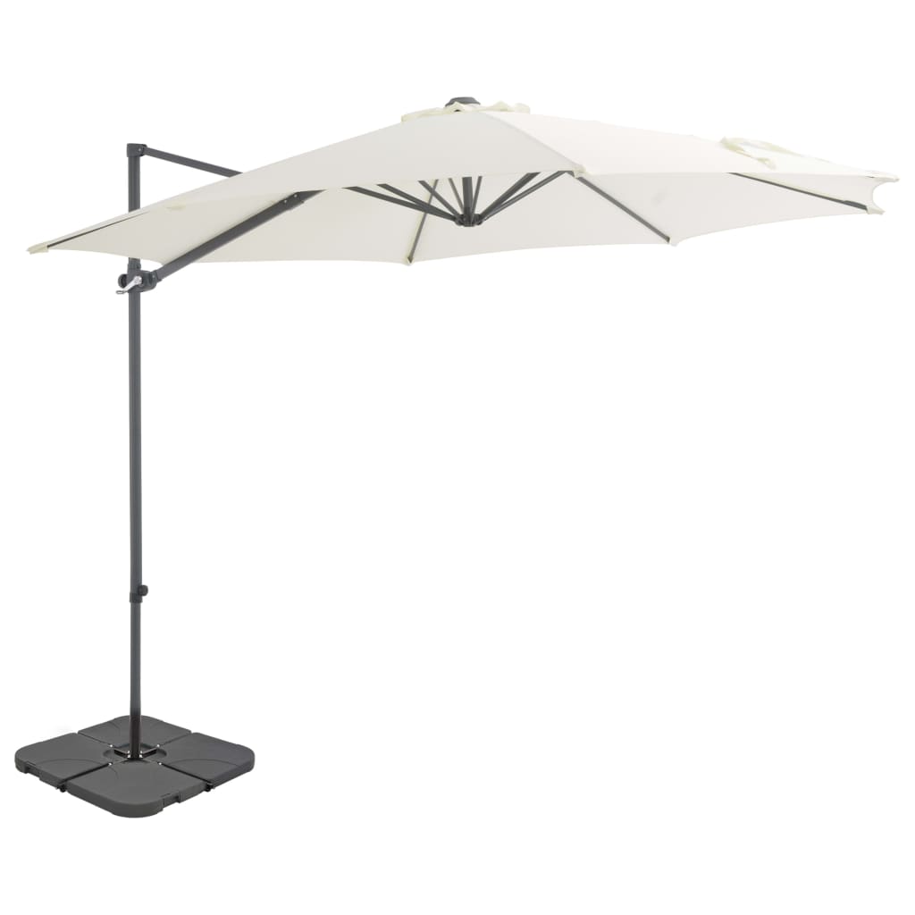 Parasol Vidaxl con arena base portátil -Colorada