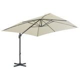 Vidaxl parasol met draagbare voet zandkleurig