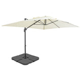 Vidaxl parasol met draagbare voet zandkleurig