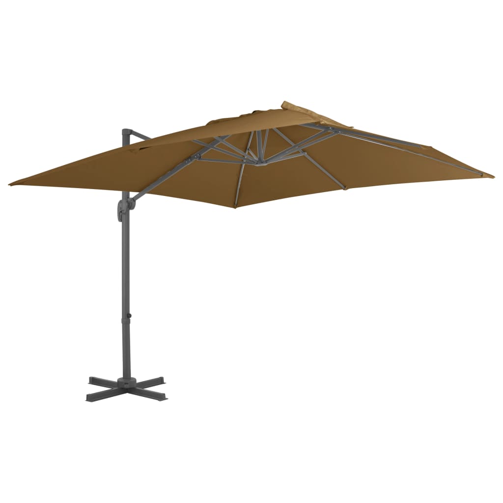 Parasol vidaxl avec taupe de base portable