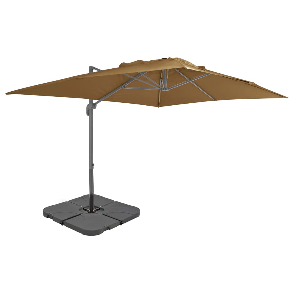 Vidaxl Parasol med bærbar base taupe