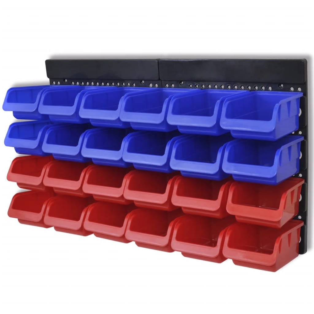 Vidaxl Tools Wall - bleu monté et rouge 2 PCS