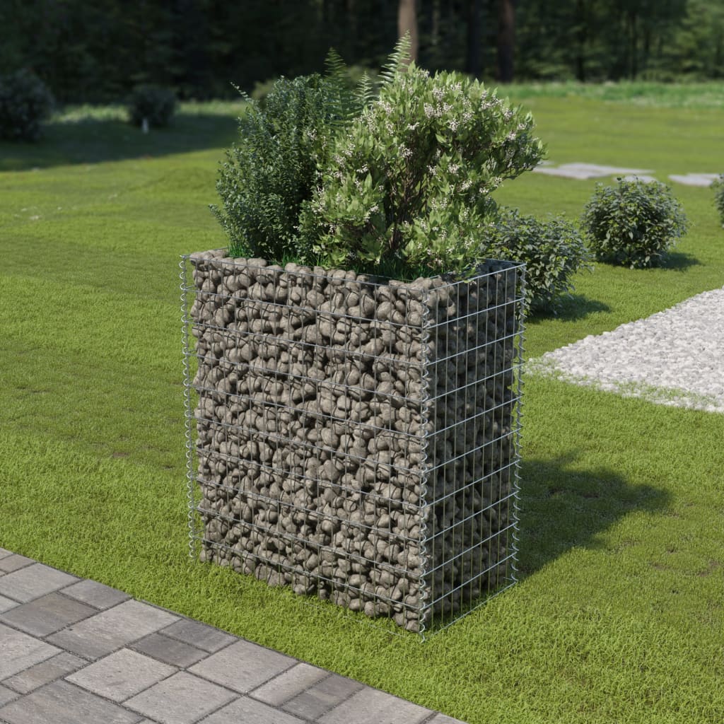 VidaXL Gabion Planter Increased 90x50x100 cm Galvanized Steel