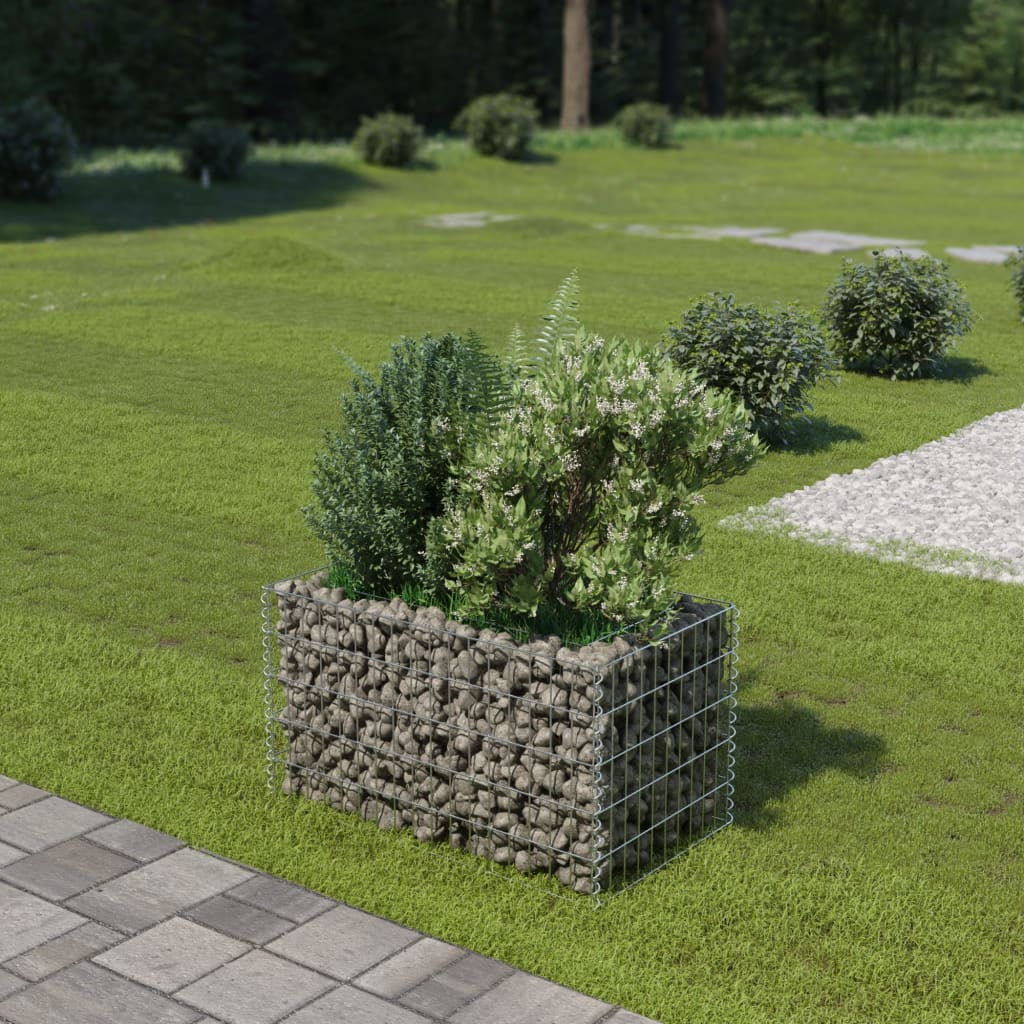 VIDAXL GABION PLANUNGSBOGKEHME 90x50x50 cm verzinkter Stahl erhöht