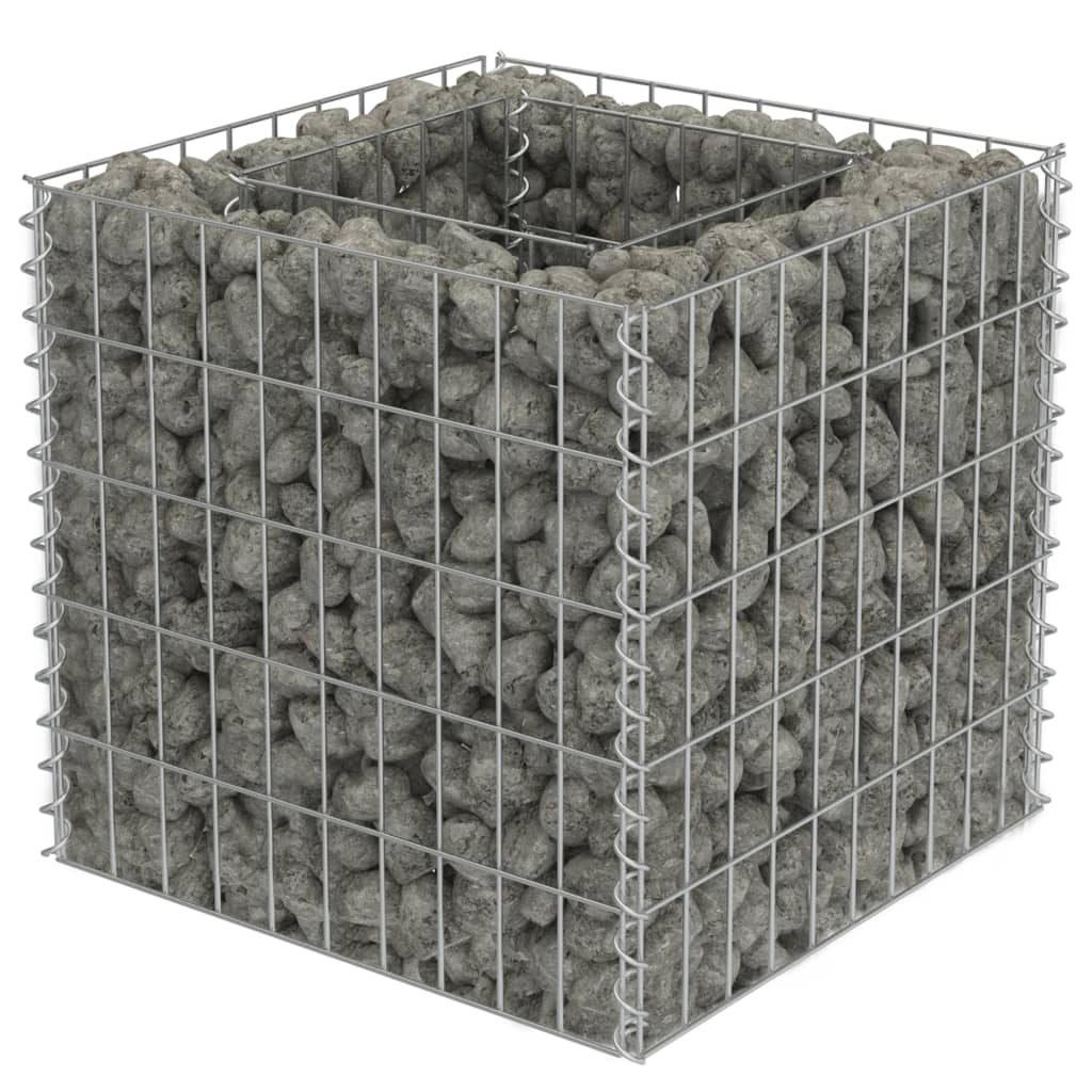 Vidaxl Gabion -Pflanzer erhöht 50 x 50 x 50 cm verzinkter Stahl