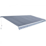 Vidaxl Luifel manually extends 600 cm blue white