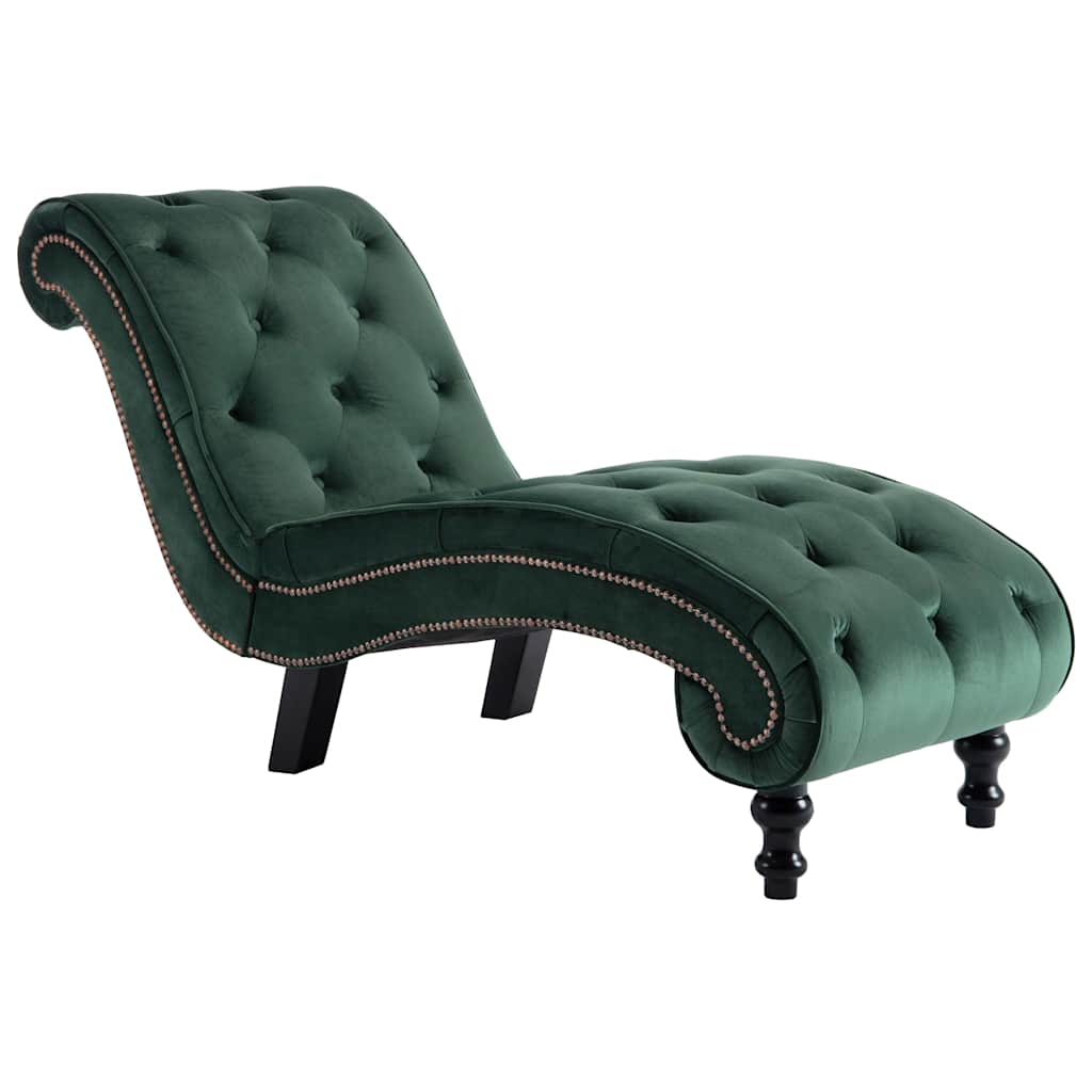 Vidaxl chaise longue fluweel groen