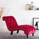 Vidaxl chaise longue fluweel rood