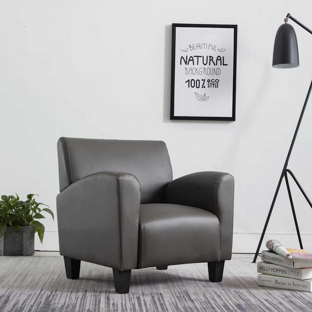 Vidaxl fauteuil kunstleer grijs