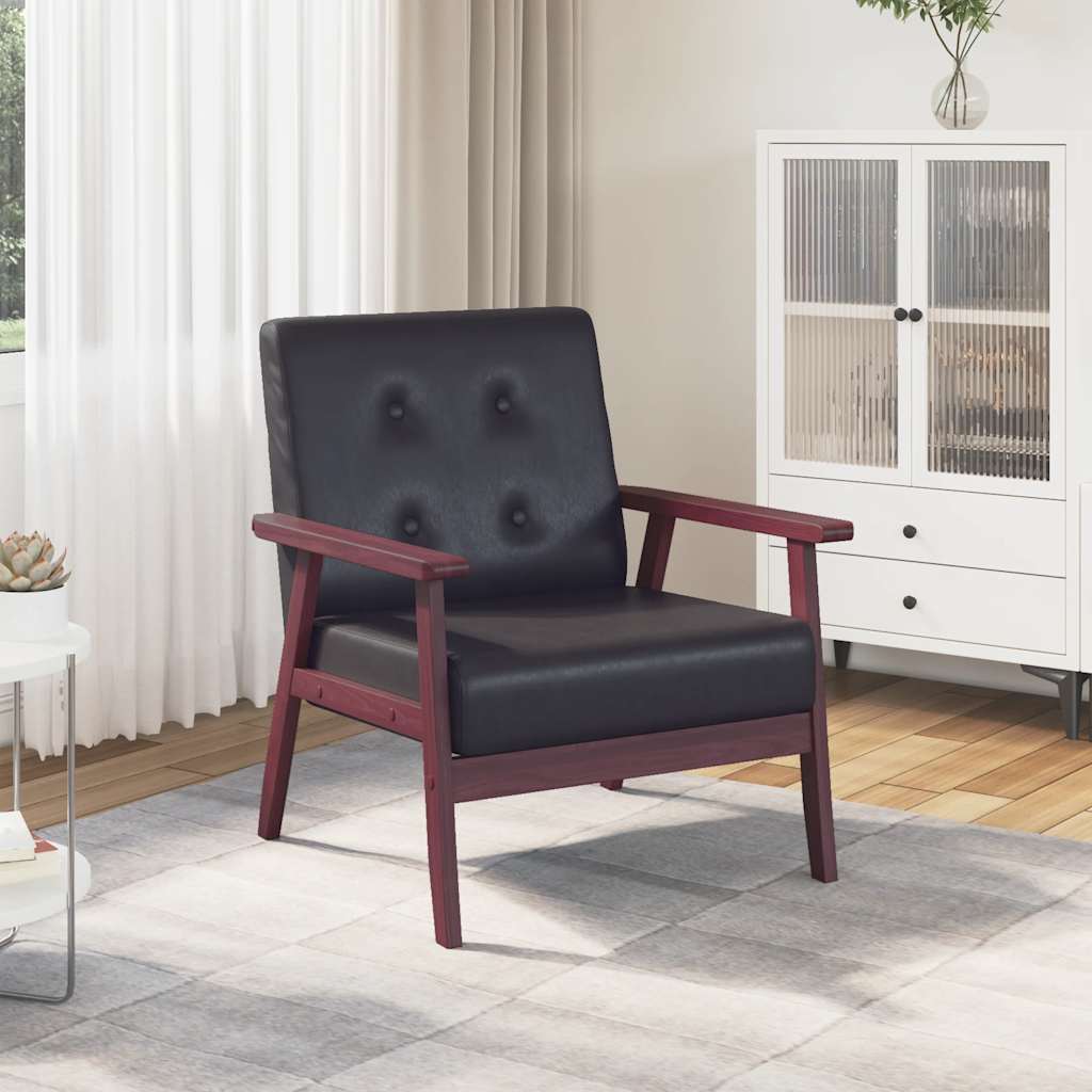 Vidaxl fauteuil kunstleer zwart