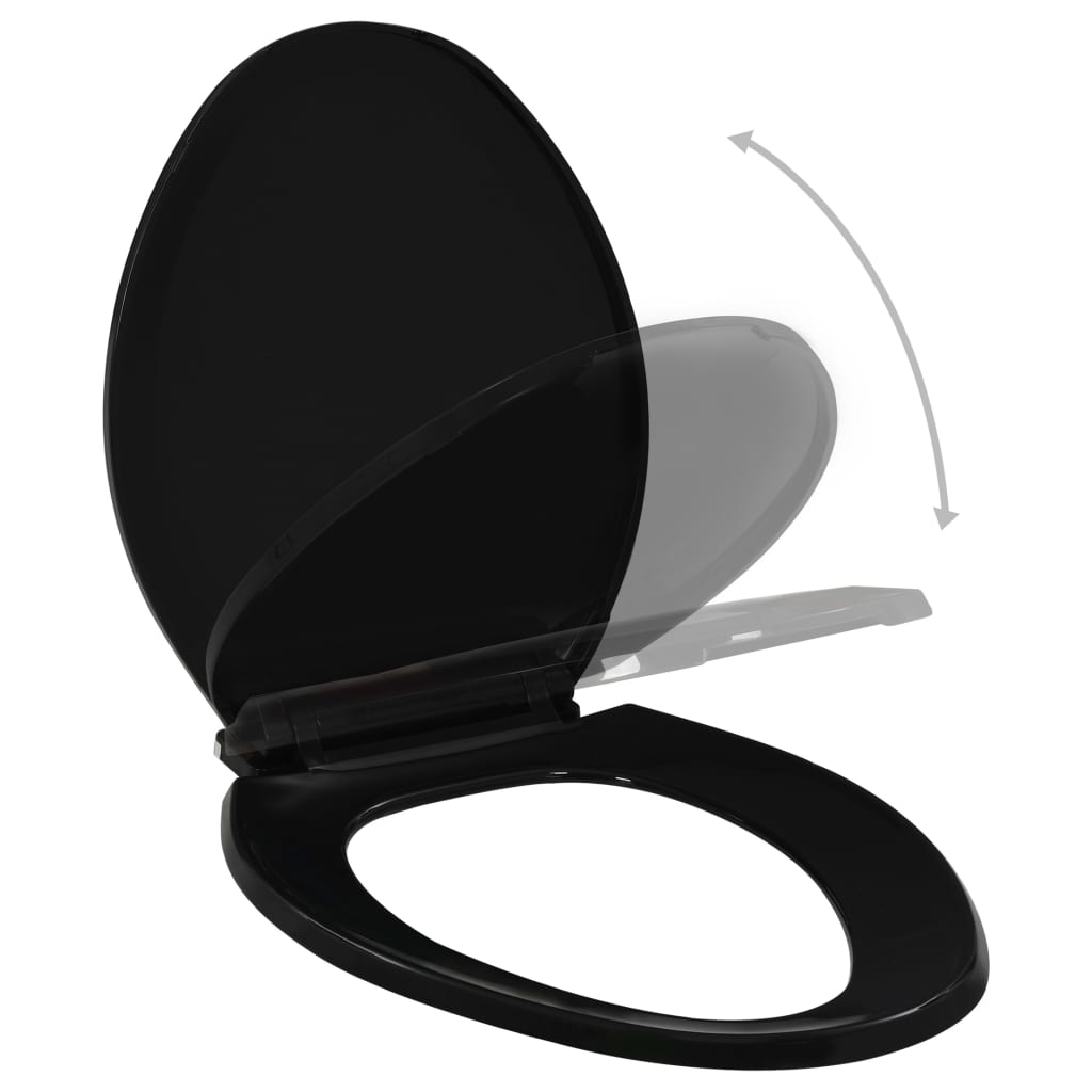 Vidaxl toilet seat soft-close with Quick-release design black