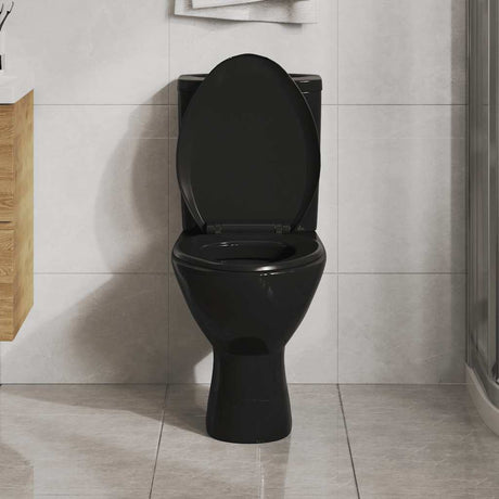 Vidaxl toiletbril soft-close met quick-release ontwerp zwart