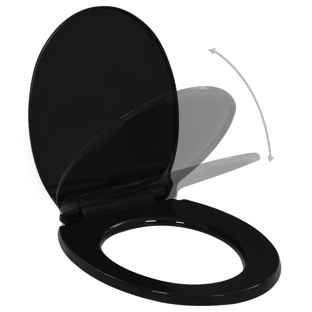 Vidaxl toilet seat soft-close with Quick-release design black