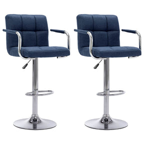 Vidaxl barstoelen 2 st stof blauw