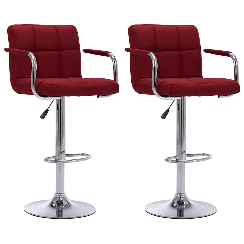 Vidaxl barstoelen 2 st stof wijnrood
