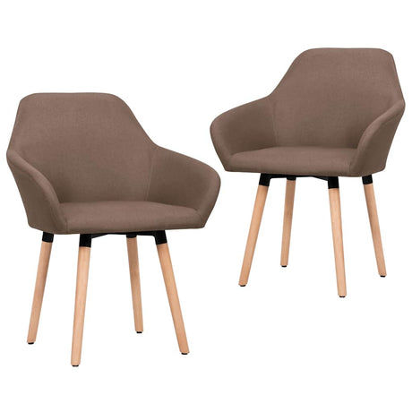 Vidaxl eetkamerstoelen 2 st stof bruin