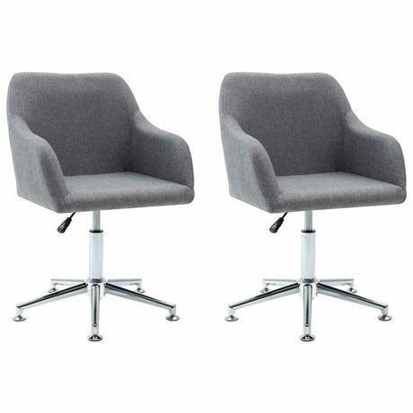 Vidaxl eetkamerstoelen draaibaar 2 st stof lichtgrijs