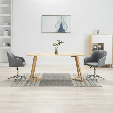 Vidaxl eetkamerstoelen draaibaar 2 st stof lichtgrijs