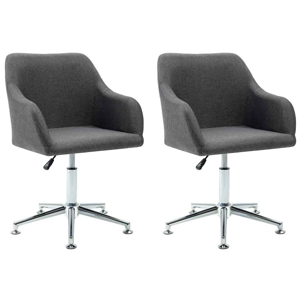 Vidaxl eetkamerstoelen draaibaar 2 st stof donkergrijs