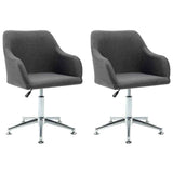 Vidaxl eetkamerstoelen draaibaar 2 st stof donkergrijs