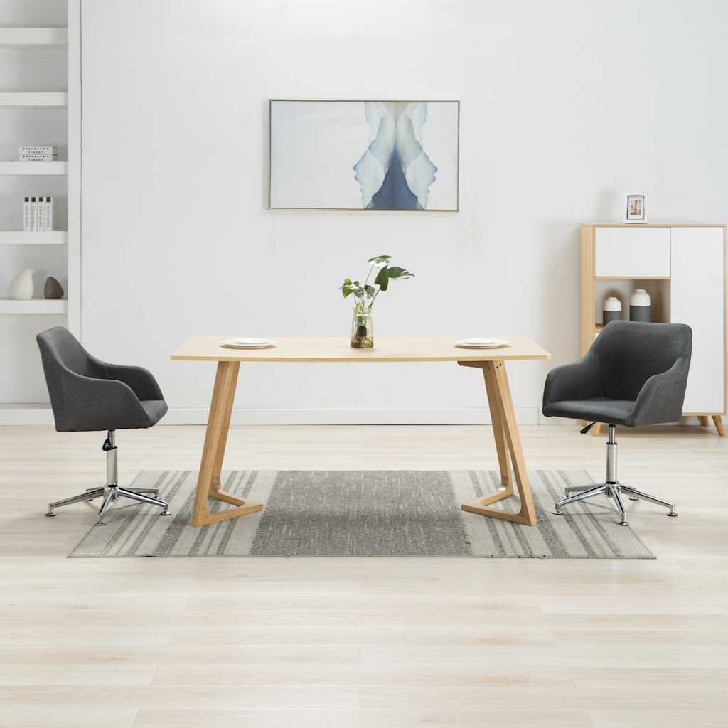 Vidaxl eetkamerstoelen draaibaar 2 st stof donkergrijs