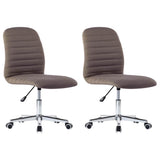 Vidaxl eetkamerstoelen draaibaar 2 st stof taupe