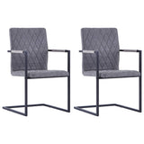 Vidaxl eetkamerstoelen 2 st kunstleer donkergrijs