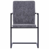 Vidaxl eetkamerstoelen 2 st kunstleer donkergrijs