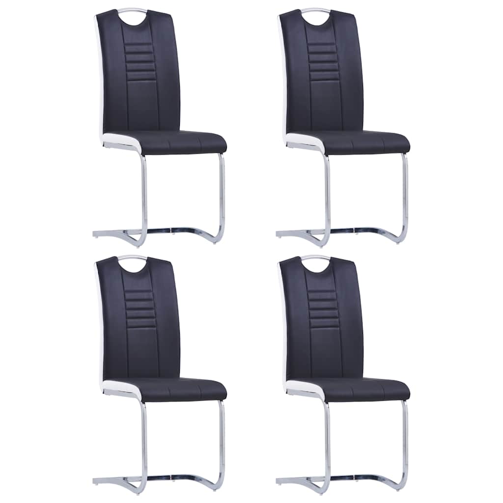 Vidaxl eetkamerstoelen 4 st kunstleer zwart