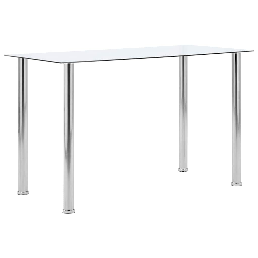 Vidaxl eettafel 120x60x75 cm gehard glas transparant