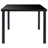 Vidaxl eettafel 160x80x75 cm gehard glas zwart