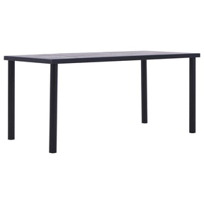Vidaxl eettafel 160x80x75 cm mdf zwart en betongrijs