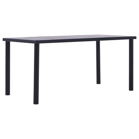 Vidaxl eettafel 160x80x75 cm mdf zwart en betongrijs