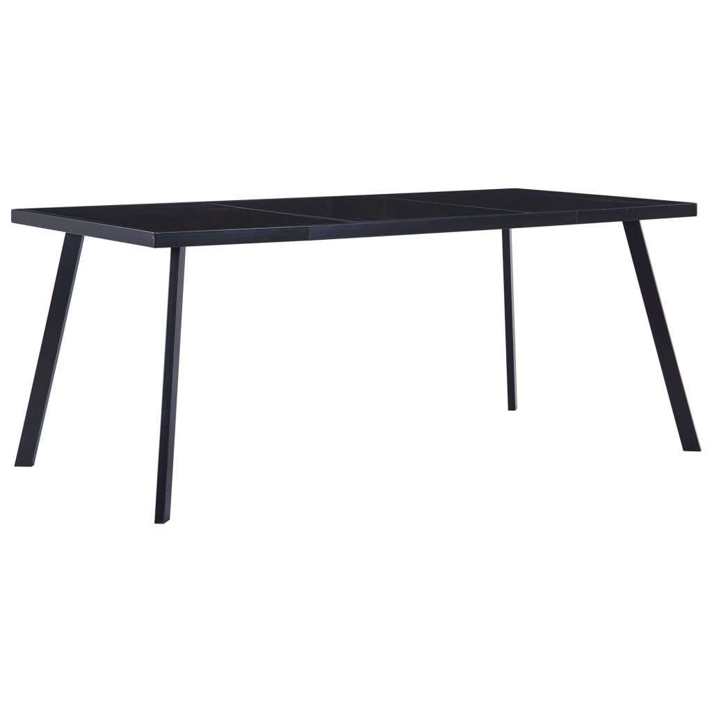 Vidaxl eettafel 160x80x75 cm gehard glas zwart