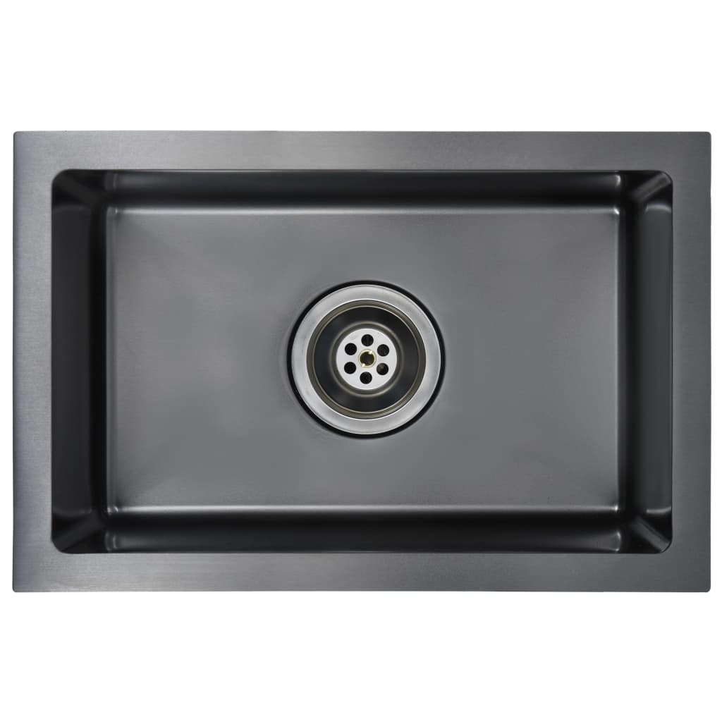 Vidaxl sink handmade stainless steel black