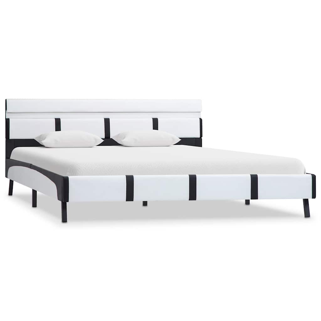 Vidaxl bedframe met led kunstleer wit 140x200 cm