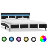 Vidaxl bedframe met led kunstleer zwart 140x200 cm