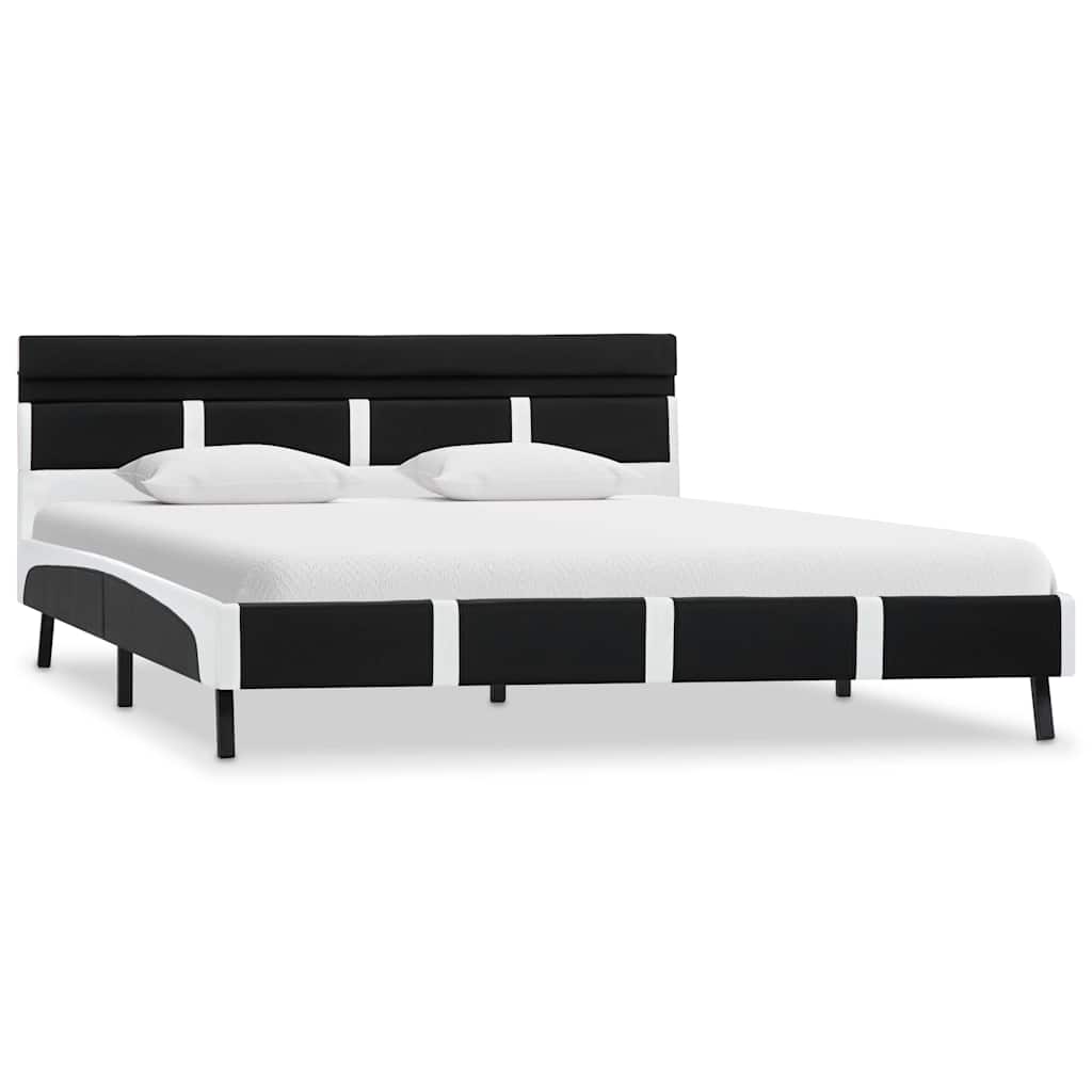 Vidaxl bedframe met led kunstleer zwart 140x200 cm