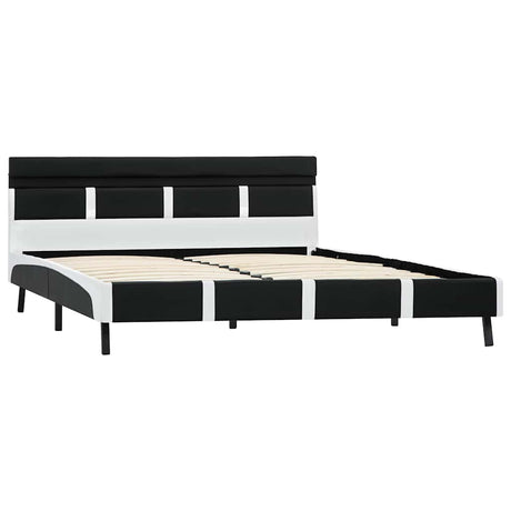 Vidaxl bedframe met led kunstleer zwart 140x200 cm